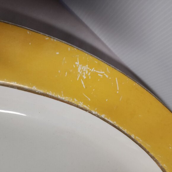 Vintage Johnson Bros. England oval platter with yellow band Dinnerware - Picture 6 of 6